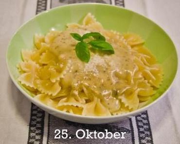 World Pasta Day – 25. Oktober 2013: Farfalle mit Käse-Kräuter-Sauce à la Crawattini