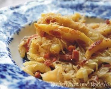 Schupfnudeln mit Sauerkraut und Speck