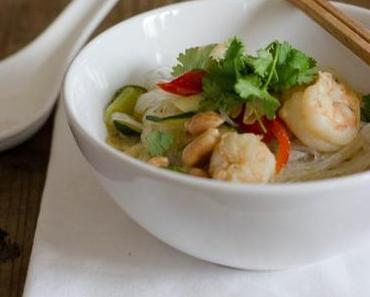 Thailändische Glasnudeln mit Scampi