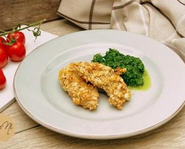 Cashew-Hühnchen mit Spinat