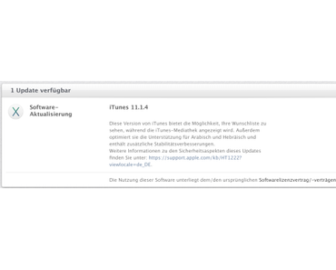 Apple veröffentlicht iTunes 11.1.4