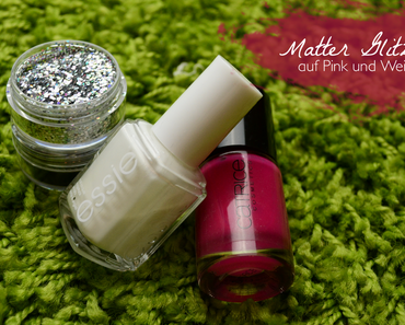 Matter Glitzer auf Pink und Weiß