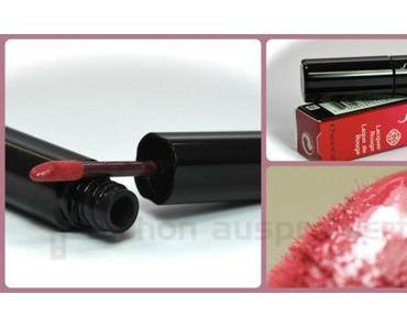 Gelackte Lippen mit Shiseido Laquer Rouge, neue Nuance RD321 ein rötliches Pink
