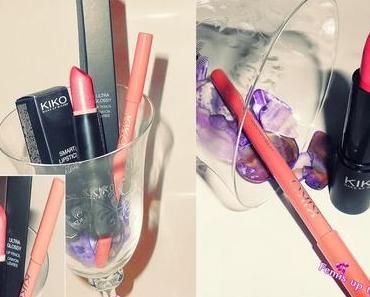 KIKO Smart Lipstick "919 Sugar Pink" & Ultra Glossy Lip Pencil " 604 Rastel Pink"
