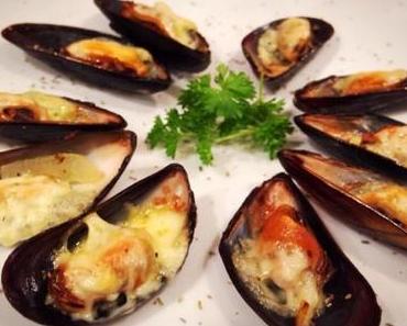 Gratinierte Miesmuscheln