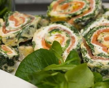 [Low Carb] Spinat-Lachs-Rolle mit Frischkäse