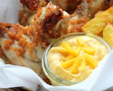 Crispy Chicken Wings mit Curry-Mango-Mayonnaise