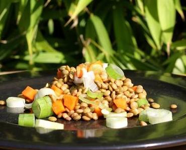 Probiert meinen köstlichen Linsensalat, auch für unterwegs genial …