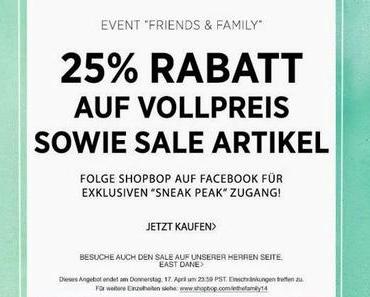 Shopbop Friends & Family Sale im April!
