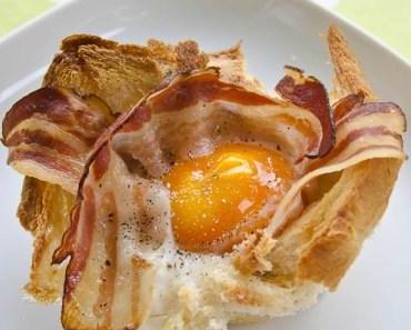 Ideen für’s Osterbrunch: Toastmuffins mit Ei und Speck