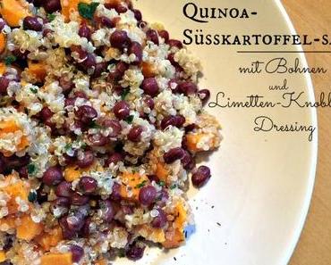 Quinoa-Süßkartoffel-Salat mit Bohnen und Limetten-Knoblauch-Dressing