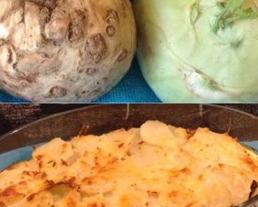 Young Spring vegetables # 3 – oder – Kohlrabi/Sellerie/Hack-Auflauf
