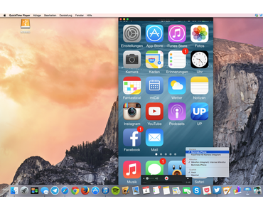 Mit iOS 8 und OS X Yosemite: iDevice Bildschirm über Lightning Kabel aufnehmen