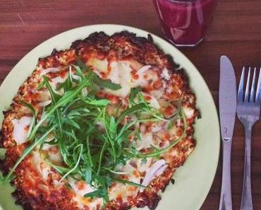 LowCarb Pizza mit Blumenkohl.