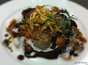 Schweinemedaillons mit Kürbis Walnuss Gemüse