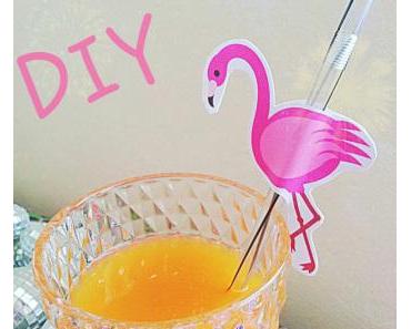 DIY Party Deko – Strohhalme mit Flamingos und Namensschildern!