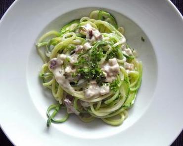 Zucchini-Spaghetti Carbonara – vegan