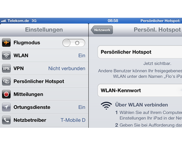 iPad als WLAN-Hotspot verwenden