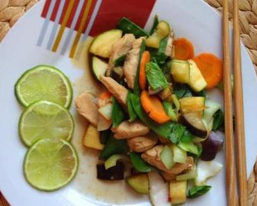 Limetten Wok mit Ingwer und Chili