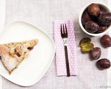 feiner Zwetschgenkuchen mit cremiger Puddingfüllung und knusprigen Streuseln