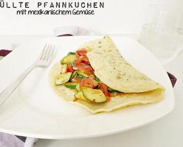 Gefüllter Pfannkuchen mit mexikanischem Gemüse