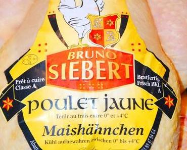 Mais Poularde auf der Bierdose im Backofen