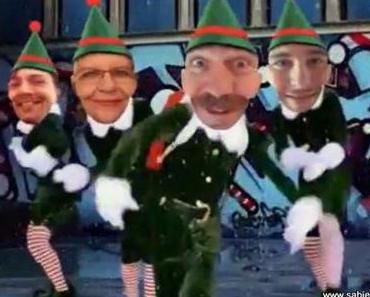 Weihnachtselfen schicken Weihnachtsgrüße