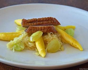 Hausmannskost: Entenbrust, Weinsauerkraut und Schupfnudeln