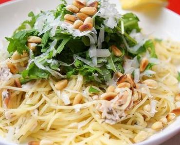 Pasta mit geräucherter Forelle