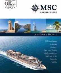 MSC Kreuzfahrten stellt Jahresprogramm 2016/17 vor: Weiteres Schiff der Fantasia-Klasse ab Deutschland