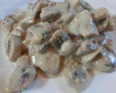 Champignons in Weißwein-Rahmsauce