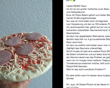Skandal bei Rewe: Pizza-Konsument wird um ein Stück Salami betrogen