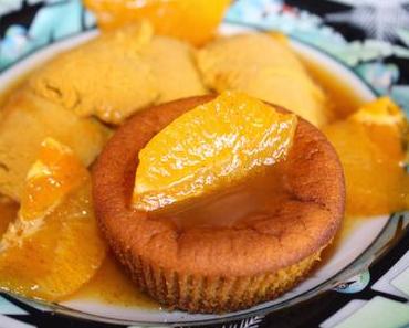 Dessert mal anders: Süßkartoffelcurryeis mit würzigen Kürbismuffin und Orangenzimtsoße