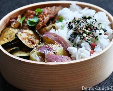 Bento #163: Teriyaki-Sojaschnetzel mit Sesam-Süsskartoffeln