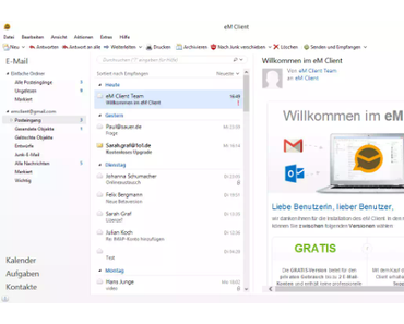 Windows Email Programm  eM Client günstiger
