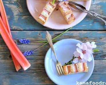 Financiers mit Rhabarber und Tonkabohne