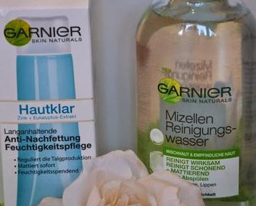 Garnier Mizellen Reinigungswasser und Garnier Hautklar Langanhaltende Anti-Nachfettung Feuchtigkeitspflege