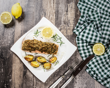 Gegrillter Lachs mit Krenkruste